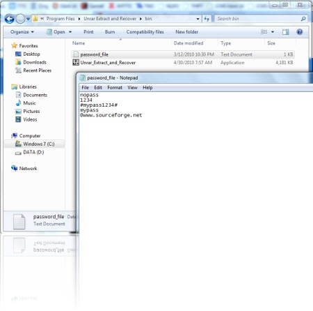 unrar extract and recover 4.5
